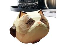 Mini Cat Figurines, Wooden Statue Ornament with Expression, Cat Decor, for Kids Girls Outdoor Car Desk Home Christmas