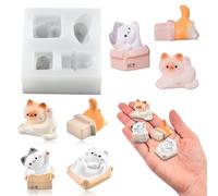 Mini Cat in the Box Silicone Mold for DIY Art Fairy Garden Landscape Decor