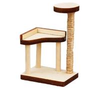 Mini Cat Tree 1:12 Scale Wooden Miniature Cat Tree Tower Model Natrual Ornament Scratching Post Layout Dollhouse Miniatures Accessories, Tower, Mini