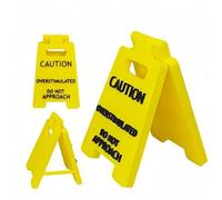 Mini Caution Sign for Desk,Caution Overstimulated Do Not Approach Warning Sign,Yellow Humorous Warning Desk Sign,Funny Office Accessories,Desk Decor & Office Decor,Cute Desk Name Plate for Coworkers