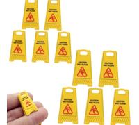 Mini Caution Sign,Miniature Wet Floor Warning Signs for Dollhouse,Realistic Caution Signs for Role Play and Educational Use for Dollhouse Decor,Dollhouse Accessories