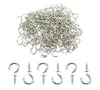 Mini Ceiling Screw Hooks, 200 Pieces 1/2 Inch Cup Hooks Screw-in Hooks for Hanging Plants Mug Arts Decorations, Silver