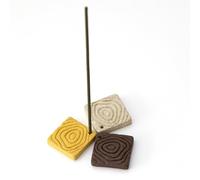 Mini Ceramic Incense Holder Set - Tokinami - Eco-Friendly 3-Piece Set Made in Japan, Upcycled with Natural Accents from Coffee, Perilla Husks, and Mandarin Orange Peels