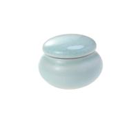 Mini Ceramic Makeup Jar Portable Travel 4.6x2.7x3.5cm Crackle Blue