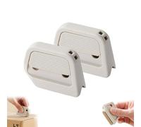 Mini Ceramic Paper Cutter, 2 Pcs Magnetic Ceramic Paper Cutter, Pocket Sized Safe Ceramic Box Cutters, Auto-Retractable, Sharp Cutters with Right-Angle Groove (White)