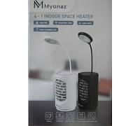 Mini Ceramic Space Heater or Cooler 500W Personal Heater with LED Reading Light & Fast USB Charge for Mobile Phones