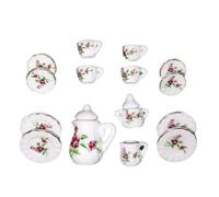 Mini Ceramic Tea Set Perfect Play Toy For Kids - Miniature Food For Children Plates Tea Dishes Cups Cups tea set miniature sets miniature ceramics sets 1/12 cup mini set miniature set set min
