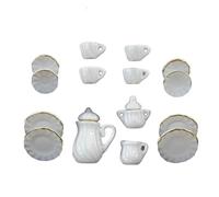 Mini Ceramic Tea Set Perfect Play Toy For Kids - Miniature Food Plates Cups Cups Tea Dishes For Children teapot 1/12 teapot rose mini accessories mini set miniatures cups miniature set tiny Fo