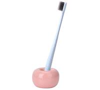 Mini Ceramic Toothbrush Holder, Donut Couple Toothbrush Holder Stand for Bathroom Vanity Countertops(Pink)