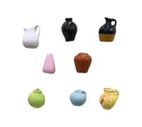 Mini Ceramic Vase Magnets Set Desktop Decorative Ornaments Funny Cute Kitchen Fridge Decorations Idea 8PCS (Silver, 3cm)