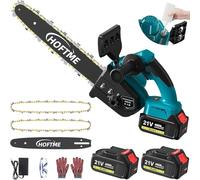 Mini Chainsaw 12 Inch, Cordless Electric Chainsaw with 2 X 4.0 Battery Auto-Oil System One-Handed Chain Saw Pruning for Wood Cutting Garden Logging Trimming Branch (L/12'')