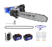 Mini Chainsaw 16 inch Cordless, 36V/4Ah Battery Powered Chain Saw for Branch Pruning with 2 Battery, Portable Electric Handheld Small Chainsaw w/Security Lock, for Wood Cutting Tree Trimming
