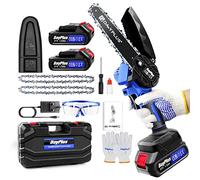Mini Chainsaw 6 Inch Brushless Cordless Chainsaw with 2 Batteries & 2 Chains, Electric Battery Powered Chain Saw, Lightweight Handheld Small Chain Saw with Safety Lock for Wood Cutting Tree Trimming