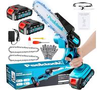 Mini Chainsaw-6 Inch Brushless Motor Cordless Chainsaw with 4000mAh Battery & 2 Chains, Light Weight Battery Chainsaw Electric, Small Chain Saw with Safety Lock and Strong Motor for Tree Trimming