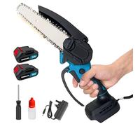 Mini Chainsaw, 6 Inch Cordless Electric Chainsaw with 2X 3000mah Rechargeable Batteries Suit for Garden Courtyard Tree Branch Wood Cutting, Compatible with Makita 18V Battery