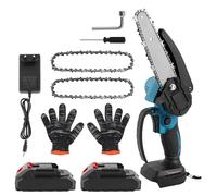 Mini Chainsaw 6 Inch,Electric Chainsaw Cordless,Portable Handheld Electric Chainsaw,2pcs 21V 7500mAh Battery,Small Handheld Garden Saws for Tree Branch Wood Cutting,Gifts for Men Women (2 Batteries)