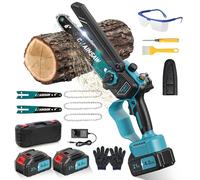 Mini Chainsaw, 8000mAh Brushless Mini Chainsaw Cordless Compatible with Makita Batteries, Automatic Lubricator 1000W Battery Chainsaws, 6 Inch Small Electric Chain Saw with 3 Chains for Cut Wood Tree