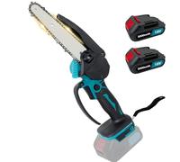 Mini Chainsaw Cordless 3000+3000mAh, 6 Inch Portable Electric Chainsaw Compatible with Makita 18V Battery, Chainsaw Chain, Wood/Tree Saw for Tree Branches, Courtyard, Household & Garden