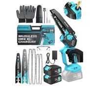 Mini Chainsaw Cordless 6&8-Inch, 8000mAh Battery & 4 Chain,1100W Brushless Electric Chain saws & Quick Charger,Lightweight Chain Saw for Wood Cutting &Tree Pruning&Auto Oiler