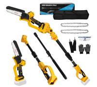 Mini Chainsaw Cordless 6 inch & 2 in 1 Cordless Pole Chain Saw Compatible with Dewalt 18V 20V (No Battery), Brushless Auto Oiler, Small Electric Telescopic Reach Pole Chainsaw with Chain