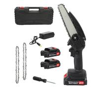 Mini Chainsaw Cordless 6 Inch, 21V 650W Cordless Battery Chainsaw with 2 Chains, Electric Chain Saw with 2 Battery and Quick Charger, Mini Power Chain Saw for Wood/Tree Cutting