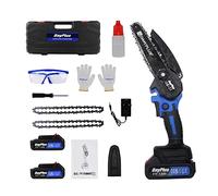Mini Chainsaw Cordless, 6 Inch Battery Powered Chainsaw, Splash Guard & Switch Security Lock Portable Brushless Chainsaw, 21V Power Chain Saws for Tree Wood Cutting (2 * 1.5Ah Batteries)
