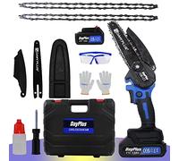 Mini Chainsaw Cordless 6 Inch Brushless Motor Powerful Electric Small Hand Portable Chain Saw with 1500mAh Battery and Charger, Cordless Chain Saw Pruning Shears Chainsaw for Tree Branches