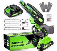 Mini Chainsaw Cordless 6 Inch, Electric Chain Saw with 3 Chains and 850W Motor, Small Battery Chainsaw with 1 Battery and Safety Lock, Light Weight Handheld Chain Saw for Wood Cutting Tree Trimming