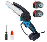 Mini Chainsaw Cordless 6 inch Electric Mini Chainsaw Electric Pruning Chain Saw with 5500mah Battery, Security Lock Handheld Chainsaw for Wood Cutting Tree Trimming, Compatible with Makita 18V Battery