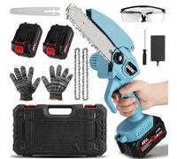 Mini Chainsaw Cordless 6 Inch Handheld Small Chainsaw Cordless Power Chain Saws with Safety Lock and Brushless Motor for Pruning Trees and Cutting Wood