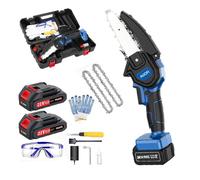 Mini Chainsaw Cordless,6 Inch Portable Electric Chainsaw,2023 Upgrade Small Handheld Chain Saw Tree Branches,Courtyard, Household & Garden,by 2PCS 21V 1500mAh Batteries,Extra 2 PCS Chain