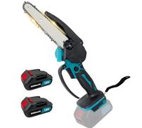 Mini Chainsaw Cordless 6 Inch with 2PCS 3.0Ah Battery and Quick Charger, Electric Small Chain Saw with Chain and Security Lock for Wood Cutting Tree Trimming Gardening