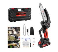 Mini Chainsaw Cordless 6" Portable One-Hand Handheld Electritc Chainsaw Electric Chainsaw Battery Powered by 1 * 21V Rechargeable Battery & 2 Chains, for Tree Trimming, Branch Wood Cutting