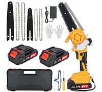 Mini Chainsaw Cordless 8 inch & 6 inch: Handheld Electric Chainsaw with 2×2.0AH Batteries - Portable Battery Small Chainsaw for Garden Courtyard Cutting - Mini Chainsaws with Oiler System