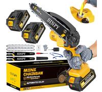 Mini Chainsaw Cordless 8 Inch with 8000mAH Battery, 880W Electric Chain Saw with 2 Chainss/Auto Oiler/Safety Lock Handheld Chainsaws for Tree Branches, Courtyard, Garden Gifts for Men Dad Husband