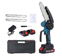 Mini Chainsaw, Cordless Electric Chainsaw with 2 Batteries, Handheld Small Chainsaw, Portable Tree Trimming Tool, Ideal for Gardeners and DIY Enthusiasts Green