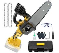Mini Chainsaw for Dewalt 18V 20V Battery, 8 inch Portable Cordless Handheld Electric Chain Saw with Brushless Auto Oiler&2 Chain&Toolbox&Glasses&Gloves for Tree Pruning Wood Cutting(No Battery)