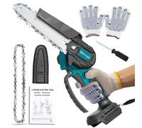 Mini Chainsaw for Makita 18v Woodworking with Small Handheld Electric 6-inch Logging Saw mini Portable Chainsaw for Wood Cutting Tree Trimming with Two Saw Chains（None Battery）