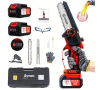 Mini Chainsaw with Battery, 6 Inch Electric Chainsaw 800 W,Cordless Chainsaw with 2 * 3000mAh Batteries, Safety Lock and Powerful Motor for Tree Pruning