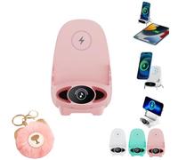 Mini Chair Wireless Fast Charger Multifunctional Phone Holder, 3 In 1 Wireless Charger Station Phone Stand Holder Bracket, Multi-Function Fast Charge Wireless Mini Chair Phone Stand (pink)