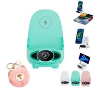 Mini Chair Wireless Fast Charger Multifunctional Phone Holder, 3 In 1 Wireless Charger Station Phone Stand Holder Bracket, Multi-Function Fast Charge Wireless Mini Chair Phone Stand (green)