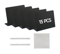 Mini Chalkboard Signs,Mini Chalk Board,Food Labels for Buffet,Chalkboard Labels,Food Labels,Price Tags for Display,Small Chalk Boards,Mini Chalk Boards,Black Labels with White Pen,10x7.5cm,15 Pcs