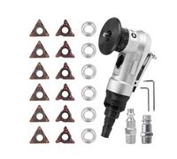 Mini Chamfering Machine Pneumatic Chamfering Tool 45 Degree Metal Deburring Trimming Machine Arc Edge Beveler Kit(Machine Set A)