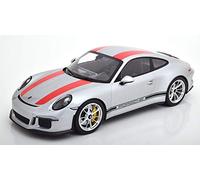 Mini Champs 1/12 Porsche 911 991 R 2016 Silver/Red