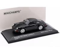 Mini Champs 1/43 Porsche 911 (964) Carrera 2 1989 Black Custom Made w/Sponsor Logo Display Universal Mini Car