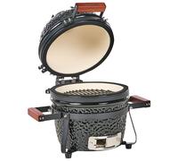 Beliani Mini Charcoal Bbq Grill Kamado Ceramic Black, Black