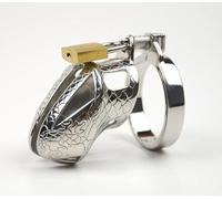 Mini Chastity Cage, Stainless Steel Small Cock Cage with Locking Mechanism, BDSM Fetish Chastity Penis Cage for Men, Sex Toys for Men with Ball Ring (45mm)