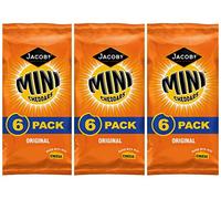 Mini Cheddars Original Flavour Jacobs Crisp Snacks 3 x Multi Packs at Least 18 Bags Ideal School Lunch Box Picnic Car Journey