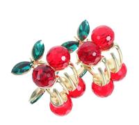 Mini Cherry Hair Claw Clips 2pcs Alloy Rhinestone for Boys and Girls | Cute Design, Anti-slip Hold for Thin Sections, Lightweight Comfort, Home Dance Recitals, Playful Style