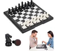 Mini Chess Set, 17.5x17.5 cm,Travel Chess Set, Mini Portable Chess Board for Adults,Foldable Design, ABS Board, Built-in Storage